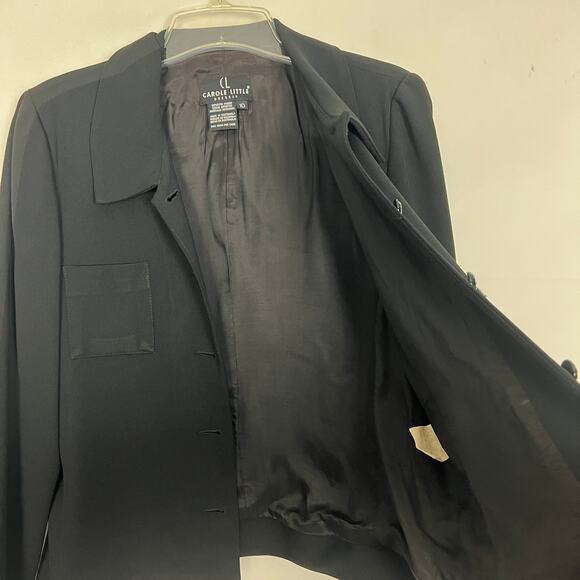 Carole Little Vintage Button Down Career Wear Black Jacket Size 10 - Picture 6 of 11